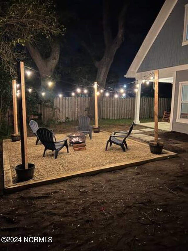 exterior space featuring a fire pit