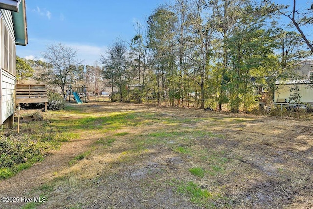 view of yard featuring a playground