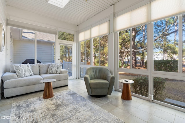 4379 Gauntlet Dr, Southport, NC 28461 - sunroom featuring an outdoor living space and a skylight