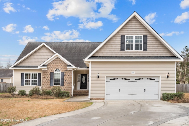 view of front of property featuring a garage