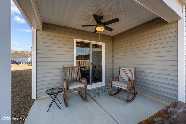 view of patio / terrace with ceiling fan