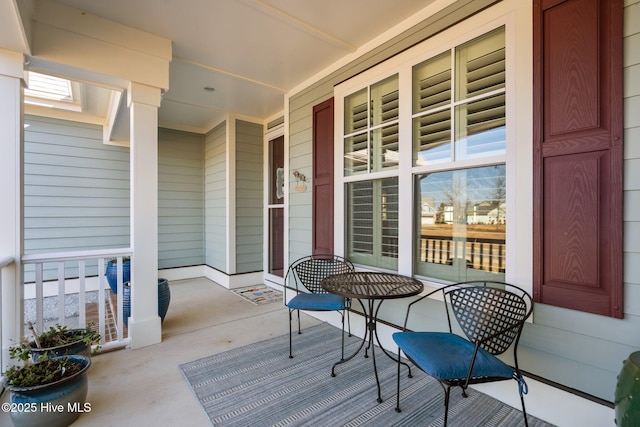 exterior space with a porch