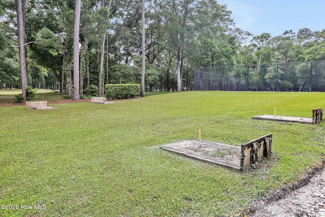 view of yard with fence