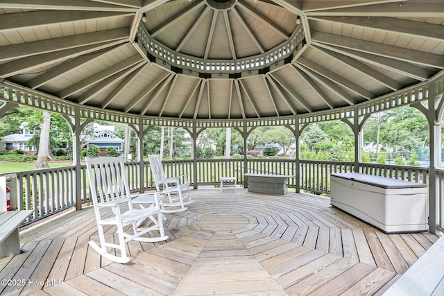 deck featuring a gazebo