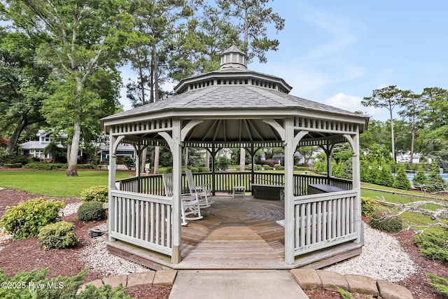 view of home's community featuring a gazebo and a yard