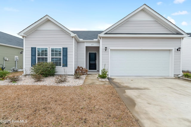 single story home featuring a garage