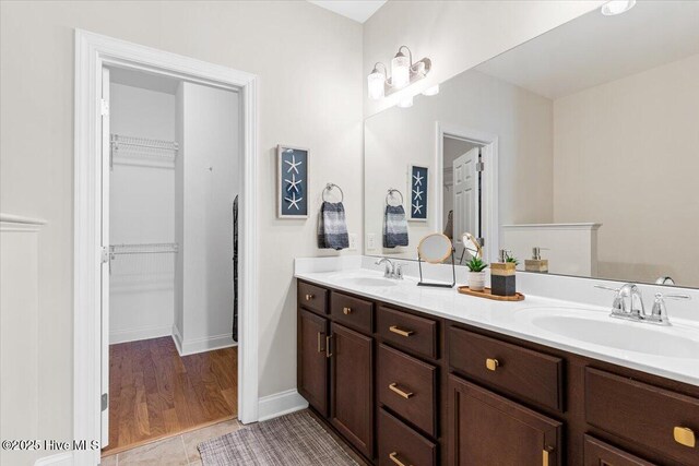 bathroom featuring vanity and tile patterned floors