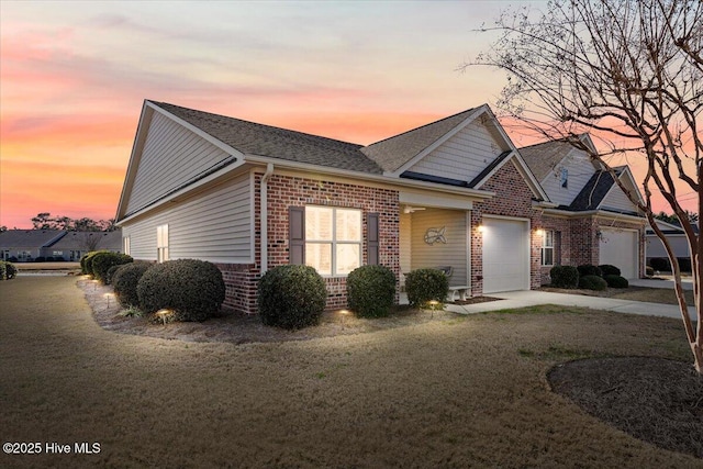 view of front of property featuring a garage