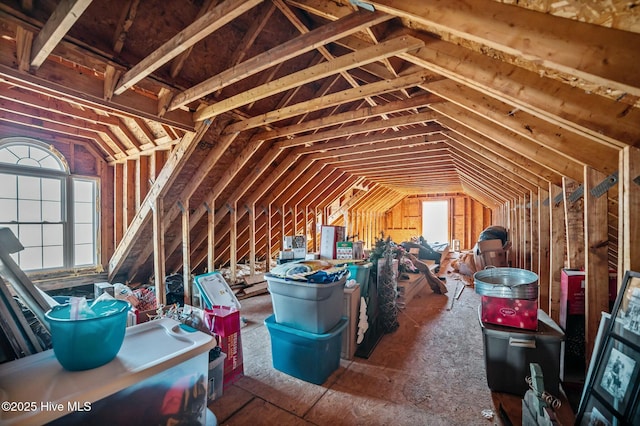 view of unfinished attic