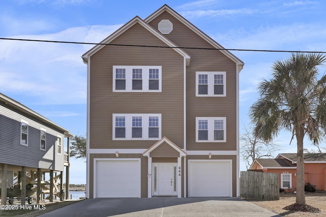 view of front property with a garage