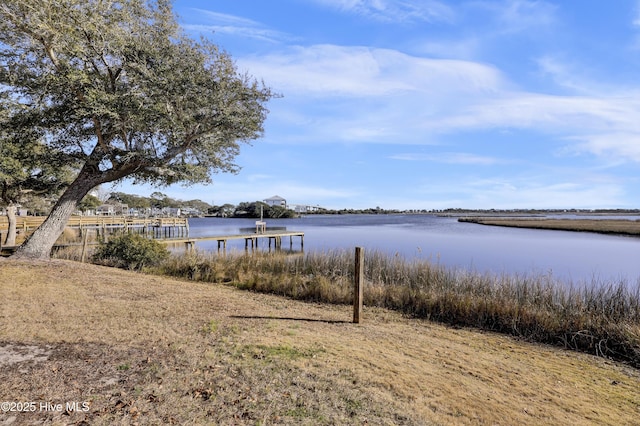 water view with a dock