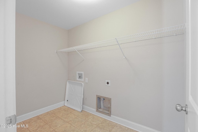 washroom with electric dryer hookup and washer hookup