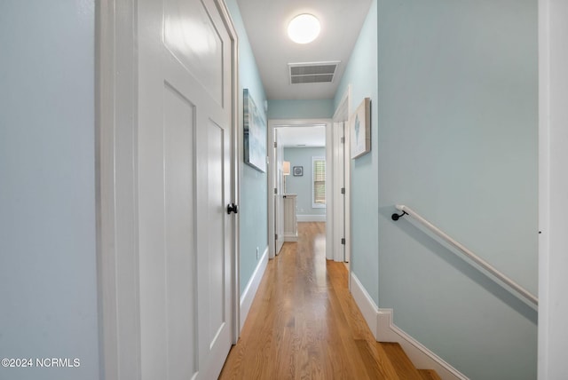 hall featuring light hardwood / wood-style flooring