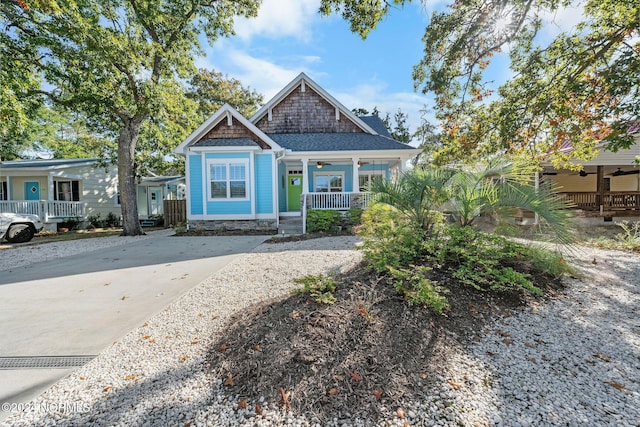 view of front of property with a porch