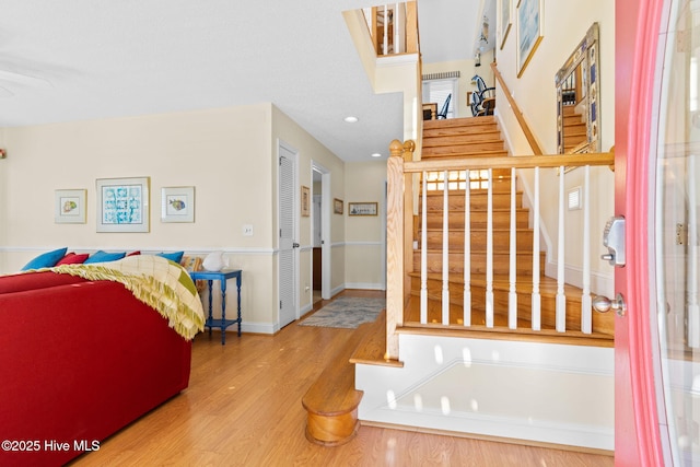 interior space with hardwood / wood-style floors