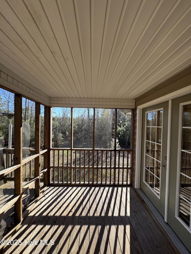 view of unfurnished sunroom