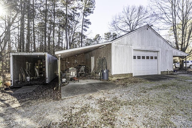 garage with a carport