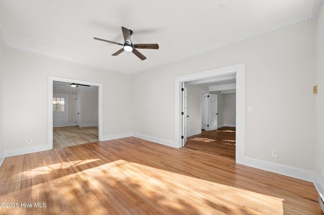 spare room featuring ceiling fan and hardwood / wood-style floors