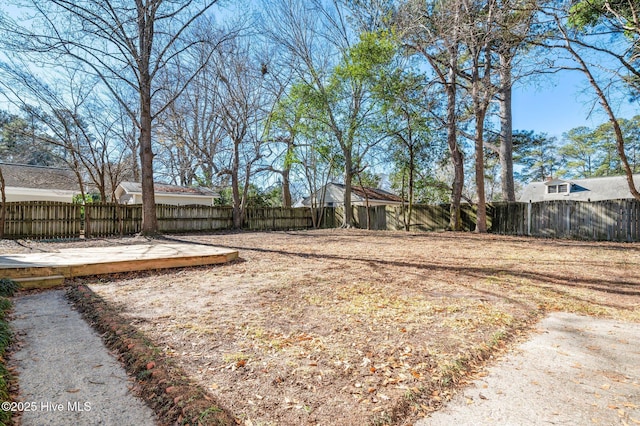 view of yard featuring a deck