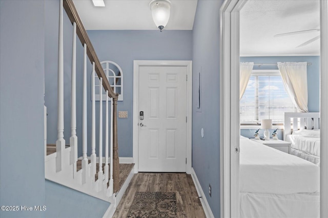 foyer featuring dark hardwood / wood-style flooring