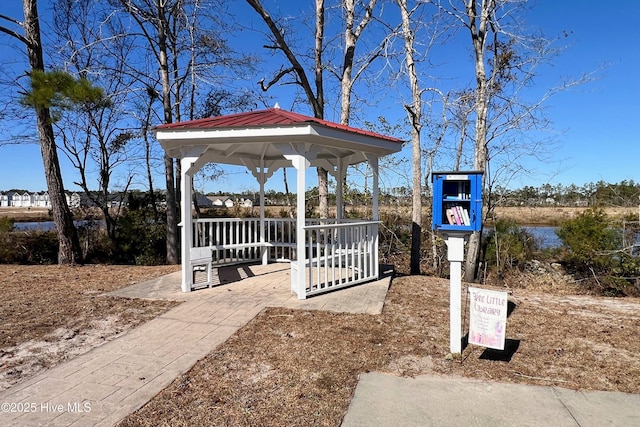 view of patio with a gazebo