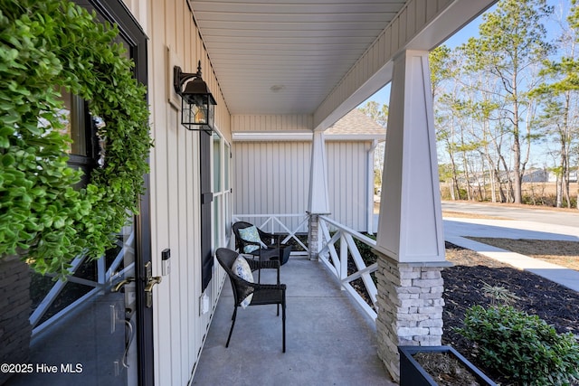 view of patio with a porch