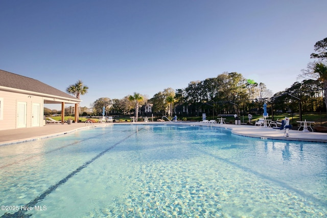 view of pool featuring a patio area