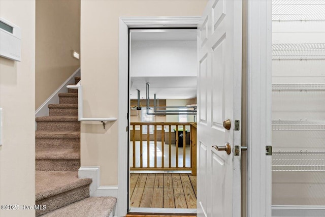 interior space with hardwood / wood-style floors