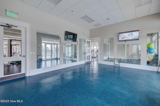 interior space with french doors