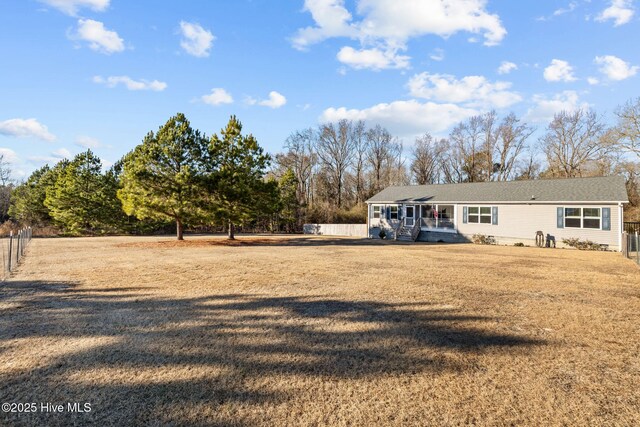 view of yard featuring a porch