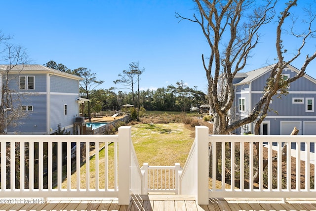 view of yard with an outdoor pool