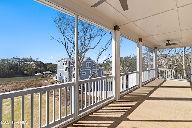 deck with ceiling fan