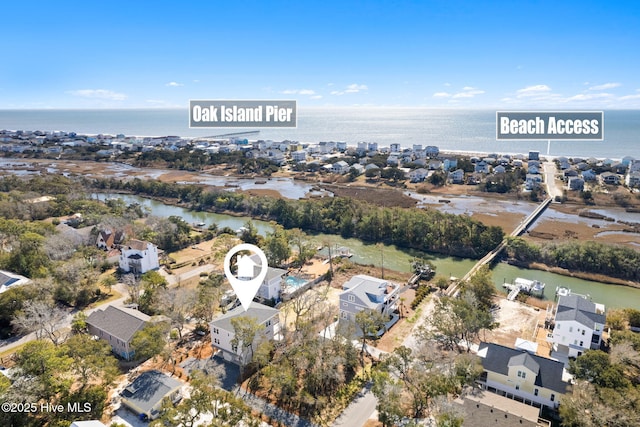 118 SE 9th St, Oak Island, NC 28465 - aerial view with a water view and a residential view