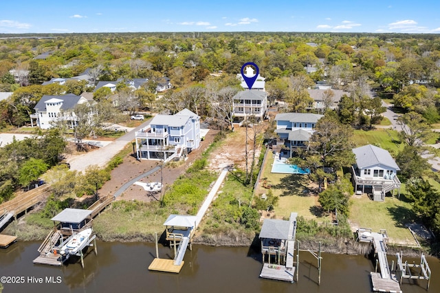 118 SE 9th St, Oak Island, NC 28465 - drone / aerial view with a water view and a residential view