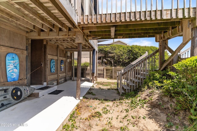 view of patio / terrace with stairway