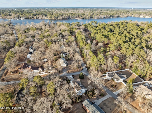 1985 Den Tree Ct, New Bern, NC 28562 - drone / aerial view with a water view and a wooded view