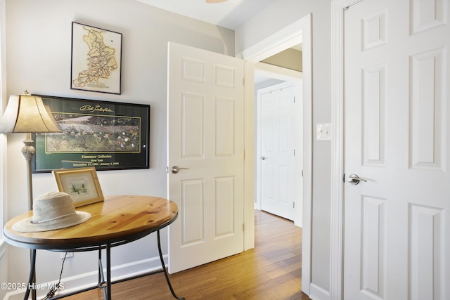 hall featuring hardwood / wood-style flooring