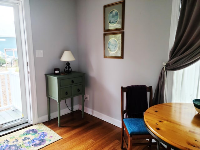 living area featuring wood-type flooring