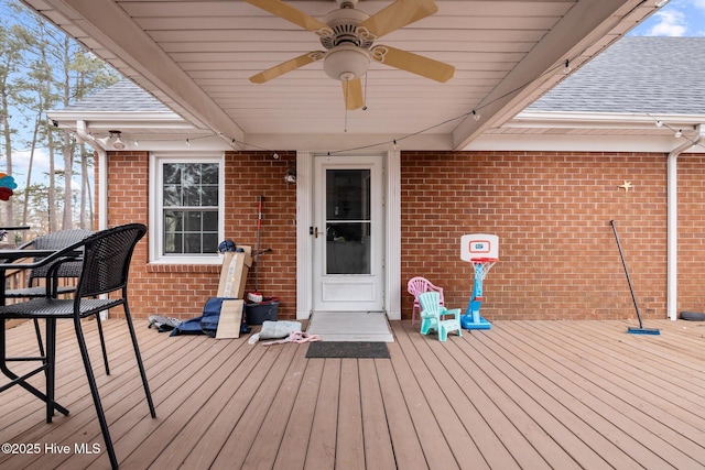 deck featuring ceiling fan