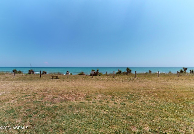 view of water feature with a view of the beach