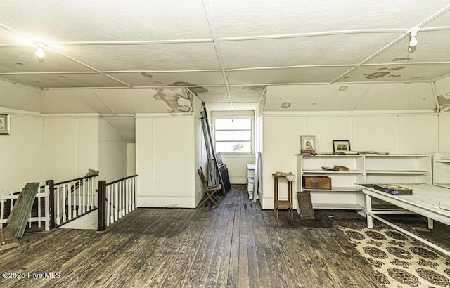 misc room with dark hardwood / wood-style flooring