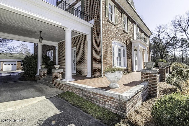 exterior space with a balcony