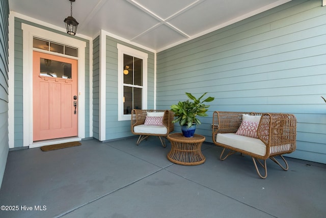 doorway to property with a porch