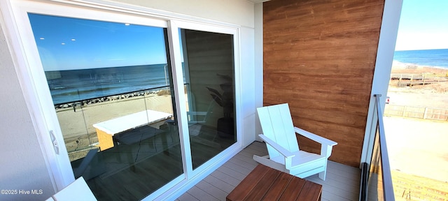 balcony with a water view