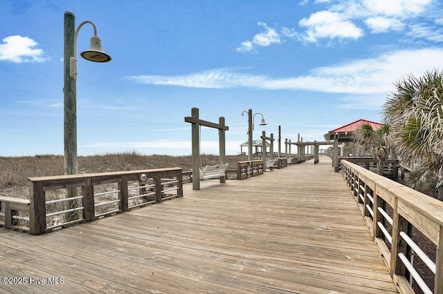 view of dock featuring a gazebo