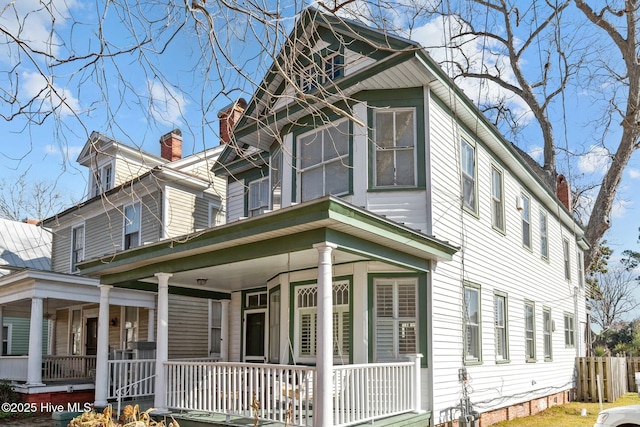 exterior space with covered porch