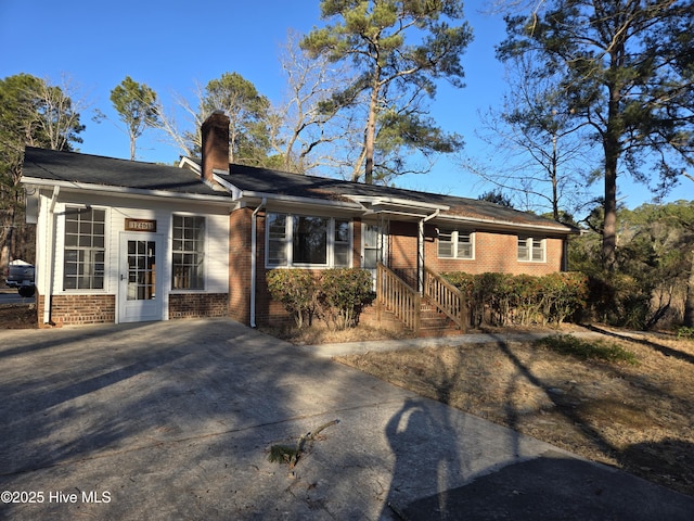 view of single story home