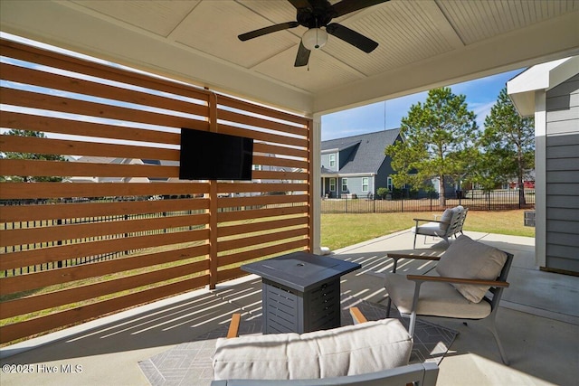 view of patio / terrace with ceiling fan