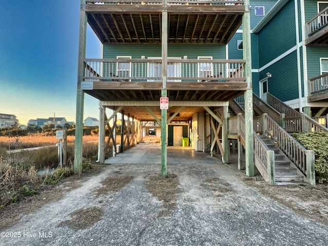 exterior space featuring a carport