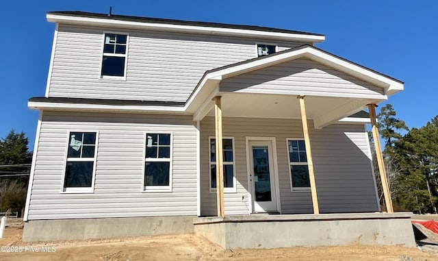 view of front of home with a porch